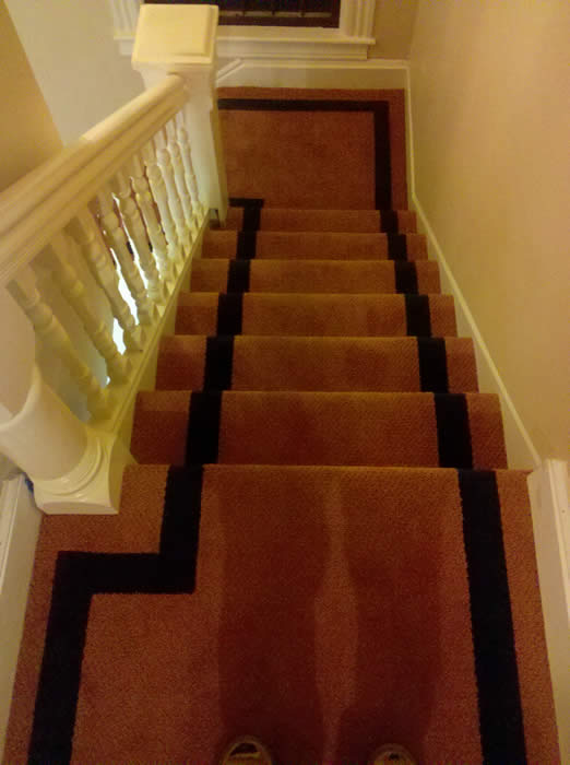 Custom Rug on stairs and hall