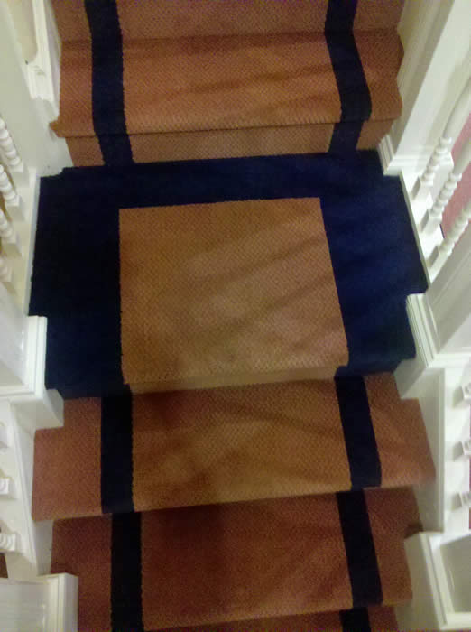 Custom Rug on stairs and hall